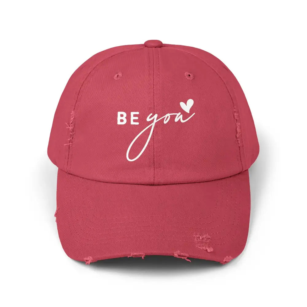 Distressed Cap Be YOU - Dashing Red / One size - Hats