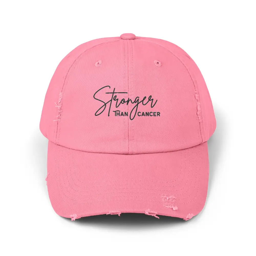 Distressed Cap Stronger Than Cancer - True Pink / One size - Hats