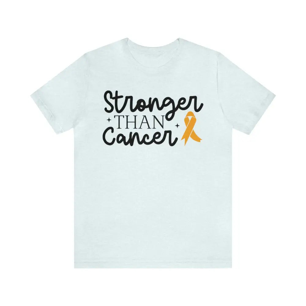 Short Sleeve Tee Stronger than Cancer - Heather Ice Blue / S T - Shirt