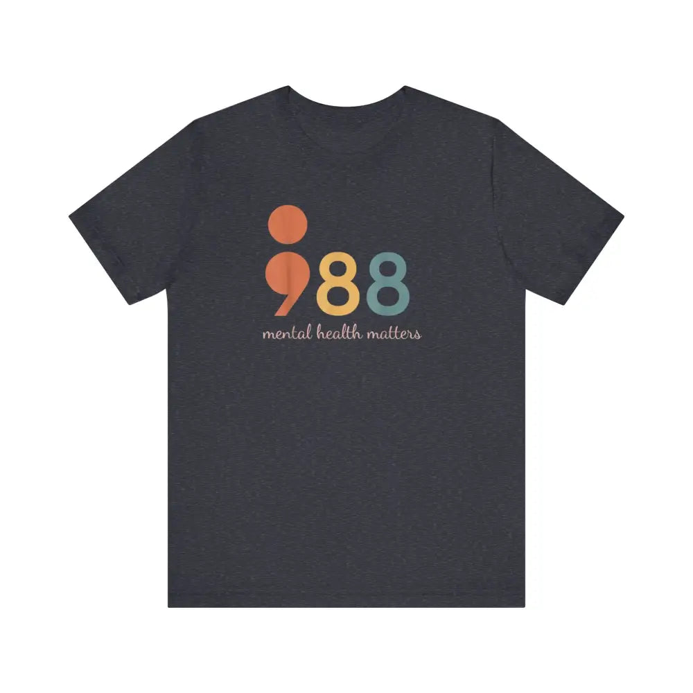 Unisex Jersey Short Sleeve 988 Mental health Matters: - Heather Navy / S - T-Shirt